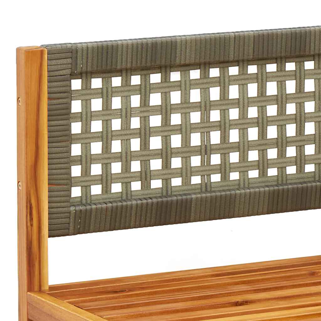 Gartensofa ohne Armlehnen mit Kissen Holz Akazie & Rattan
