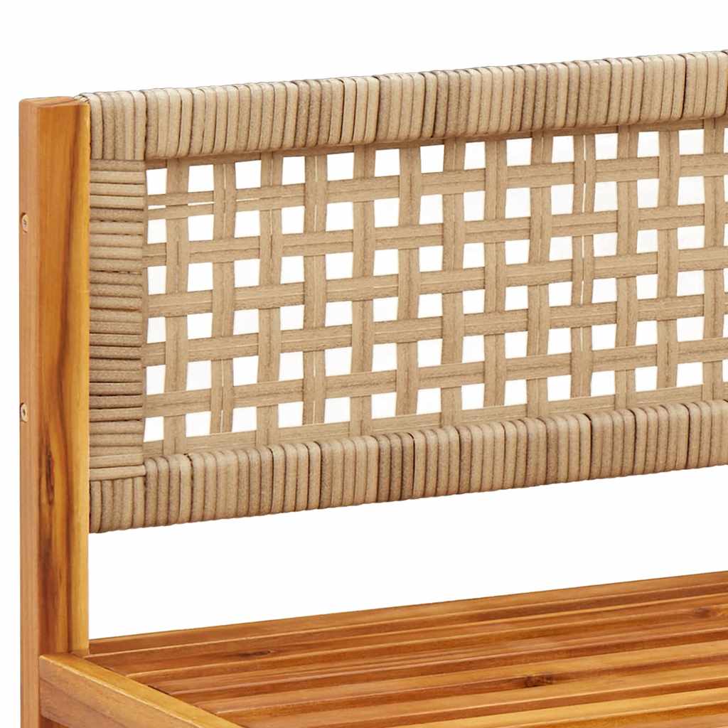 3-tlg. Gartensofa-Set mit Kissen Holz Akazie & Rattan
