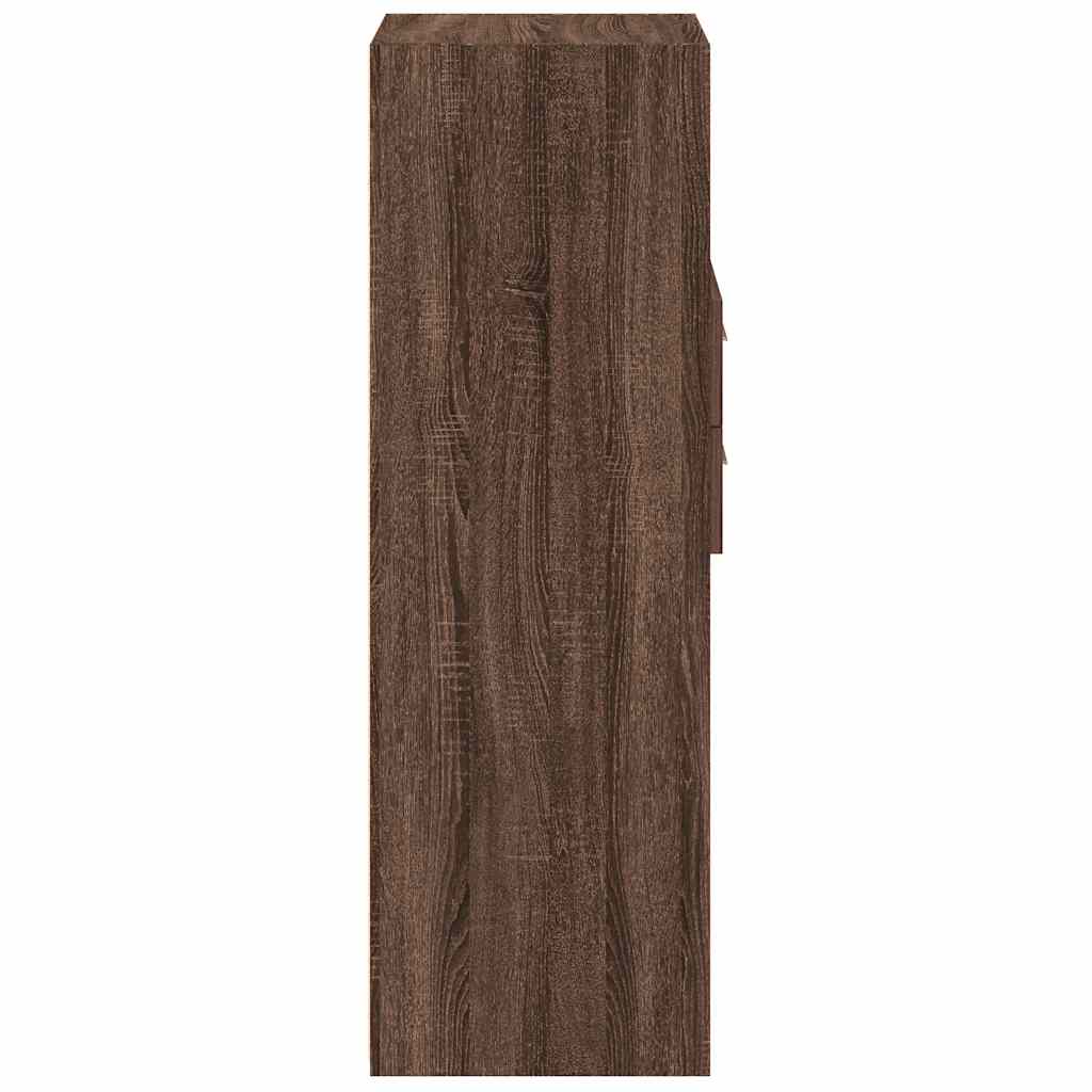 Highboard Braun Eichen-Optik 30x42,5x124 cm Holzwerkstoff