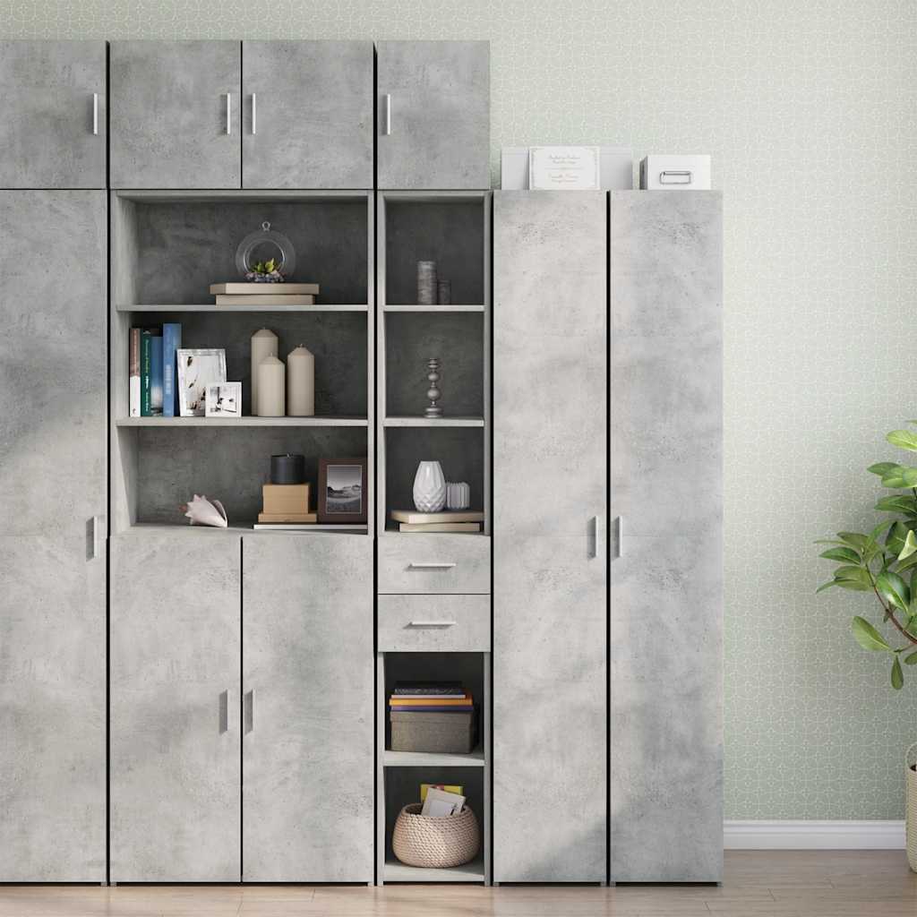 Hochschrank Schmal Betongrau 30x42,5x225 cm Holzwerkstoff