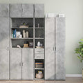Hochschrank Schmal Betongrau 30x42,5x225 cm Holzwerkstoff