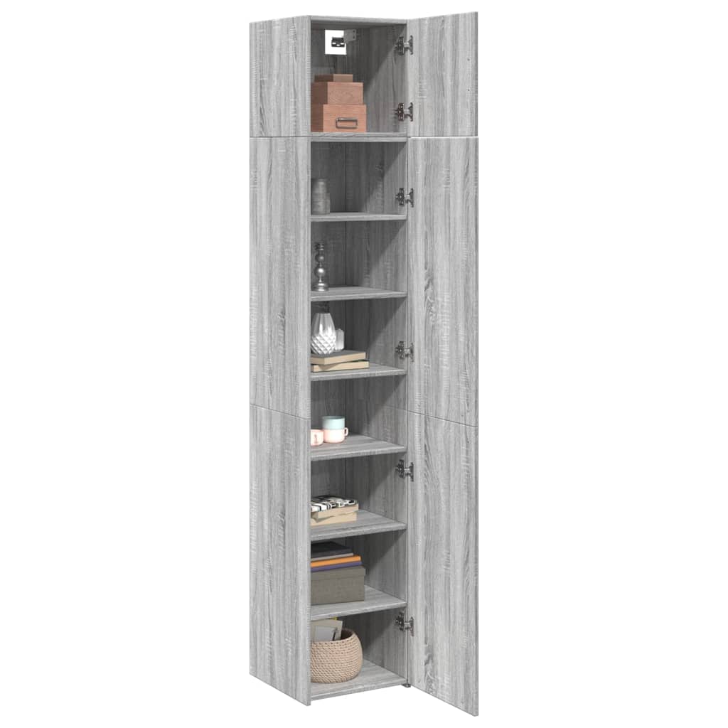 Hochschrank Schmal Grau Sonoma 40x42,5x225 cm Holzwerkstoff