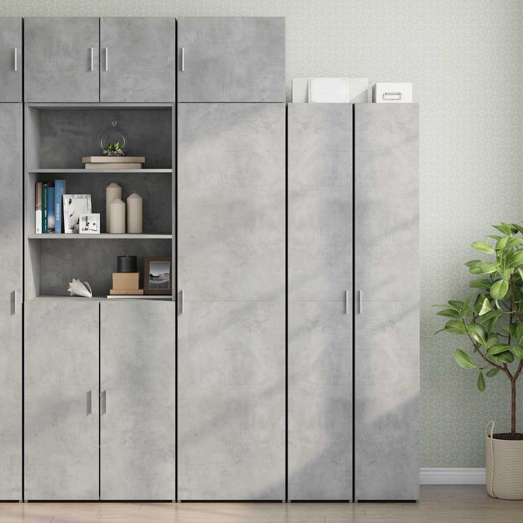 Hochschrank Schmal Betongrau 50x42,5x225 cm Holzwerkstoff