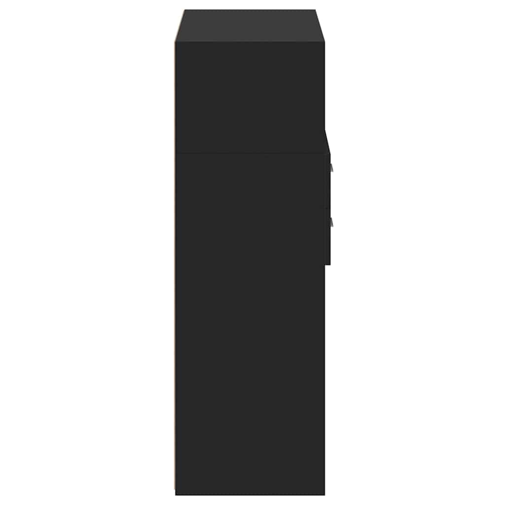 Highboard Schwarz 80x42,5x124 cm Holzwerkstoff