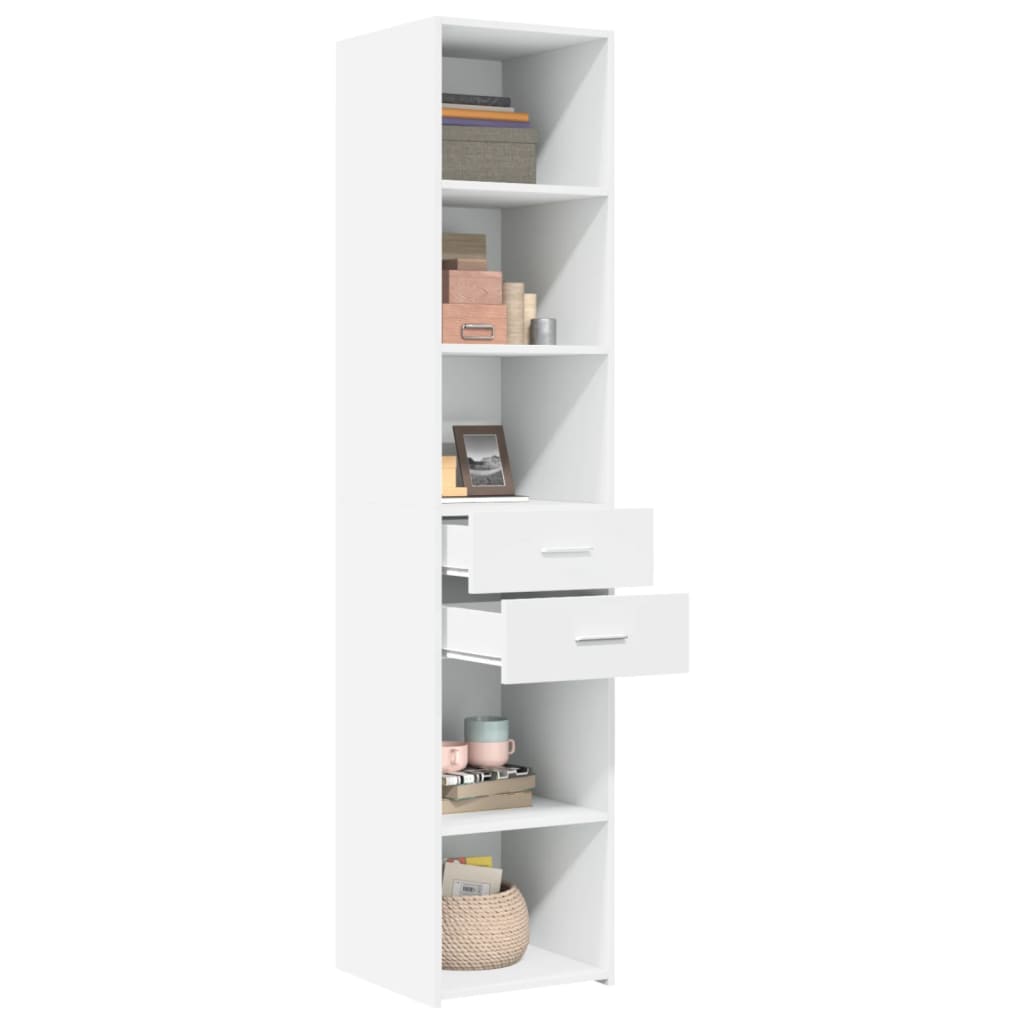 Highboard Weiß 40x42,5x185 cm Holzwerkstoff