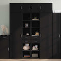 Highboard Schwarz 70x42,5x185 cm Holzwerkstoff