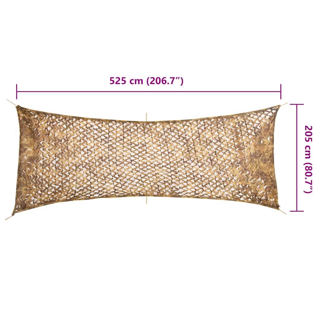 Tarnnetz mit Aufbewahrungstasche 525x205 cm Sandfarbe
