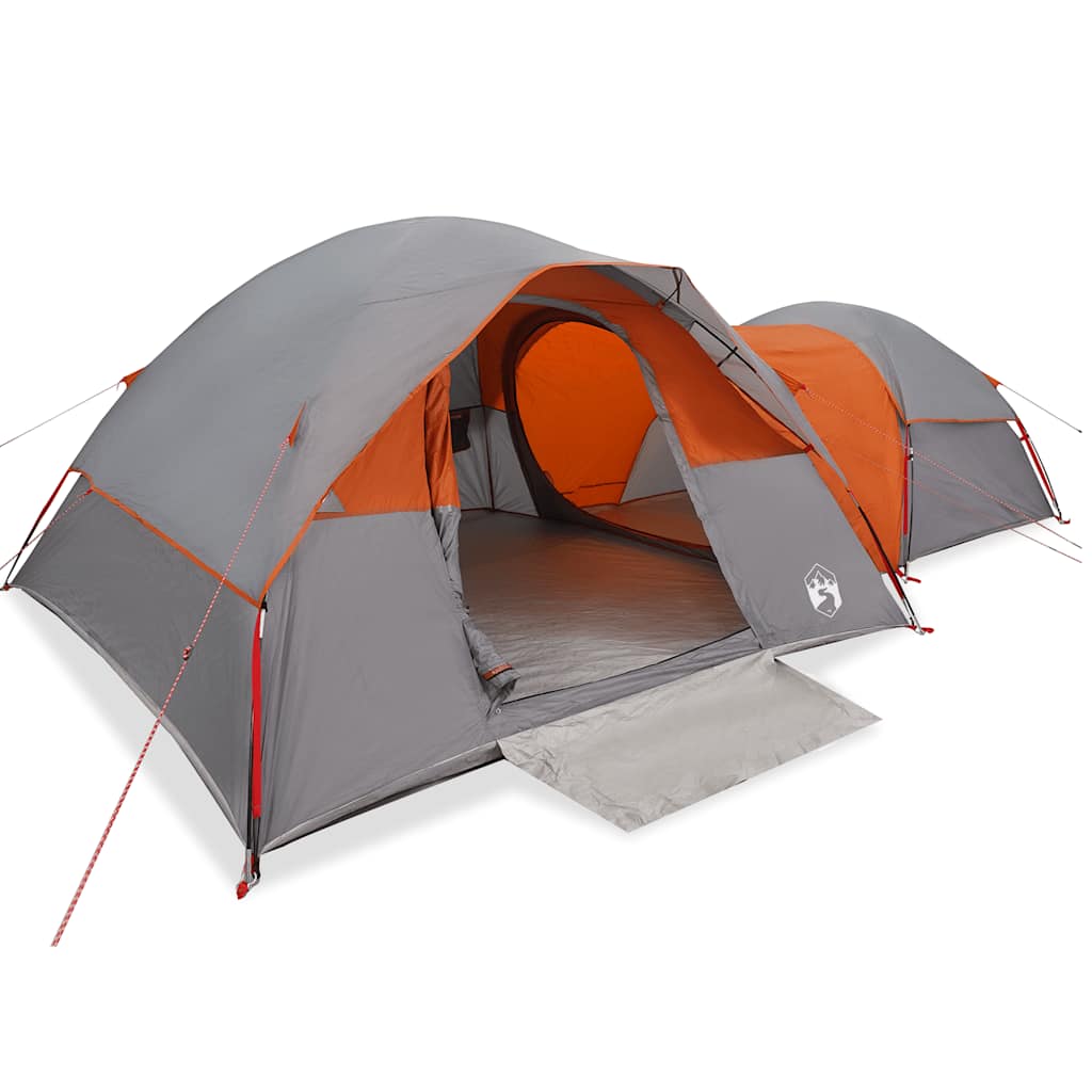 Campingzelt 5 Personen Grau und Orange Wasserdicht