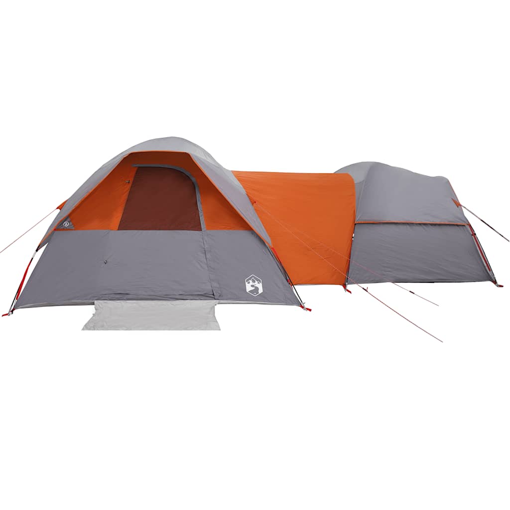 Campingzelt 5 Personen Grau und Orange Wasserdicht