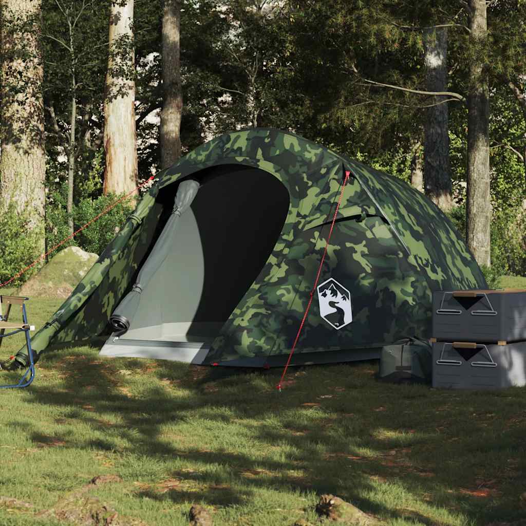 Tunnelzelt 3 Personen Camouflage Wasserdicht