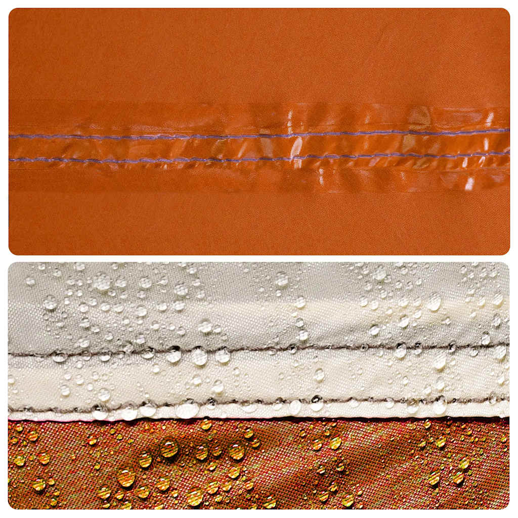 Camping-Windschutz Grau und Orange 344x120 cm Wasserdicht