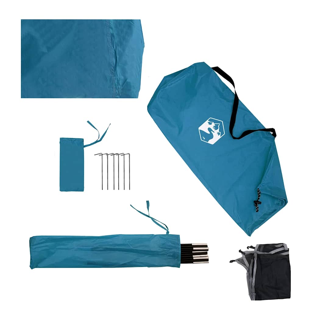 Camping-Windschutz Blau 490x123 cm Wasserdicht