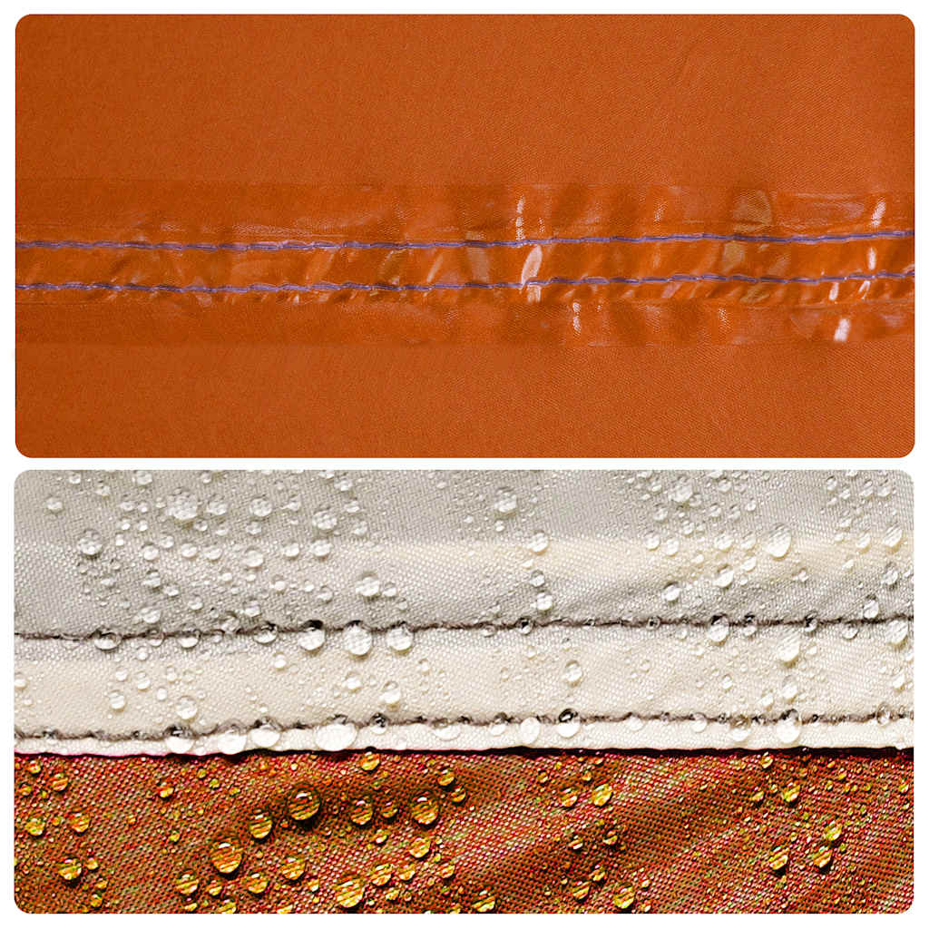 Camping-Windschutz Grau und Orange 340x130 cm Wasserdicht