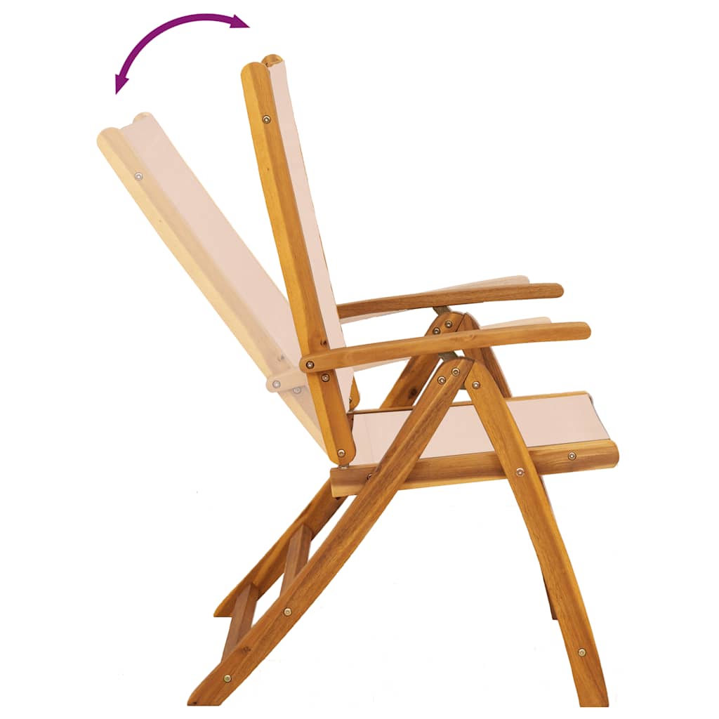 Gartenstühle 2 Stk. Klappbar Massivholz Akazie und Textilene