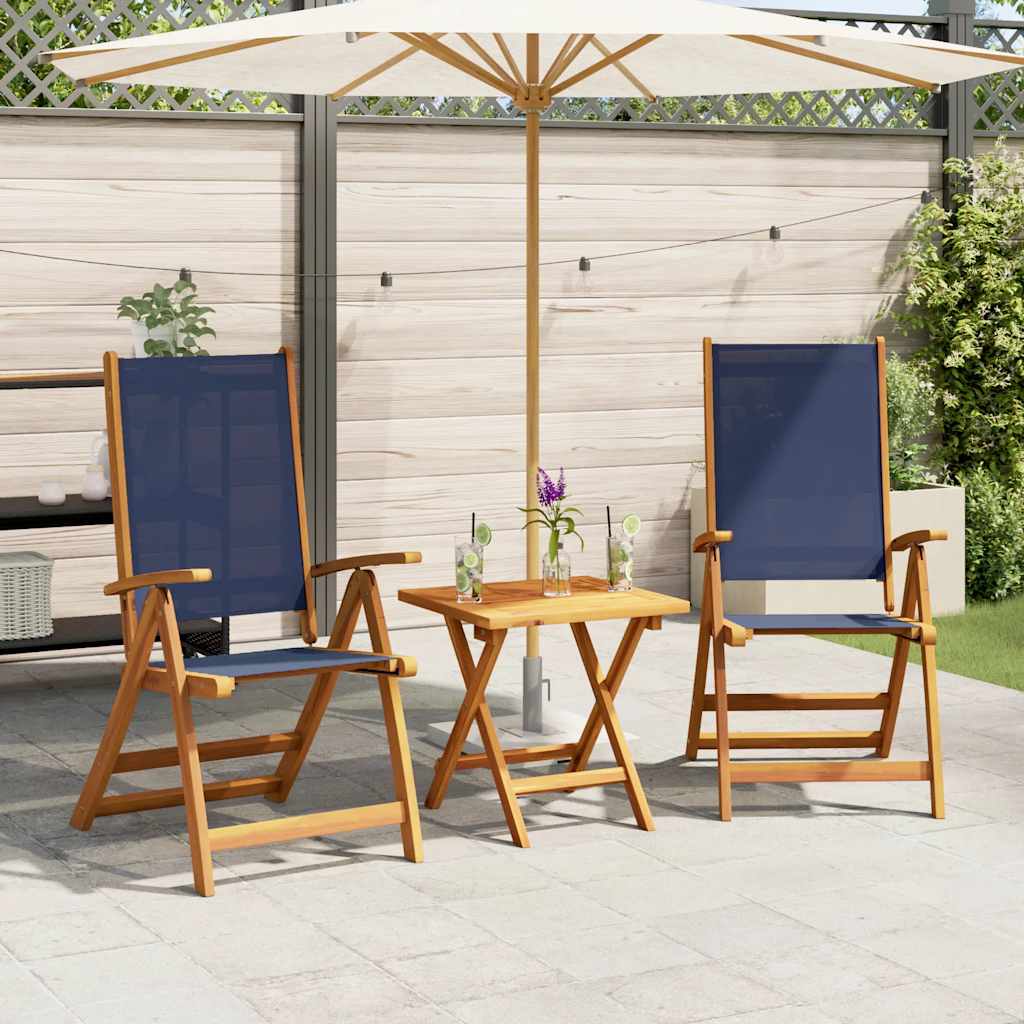 Gartenstühle 2 Stk. Klappbar Massivholz Akazie und Textilene