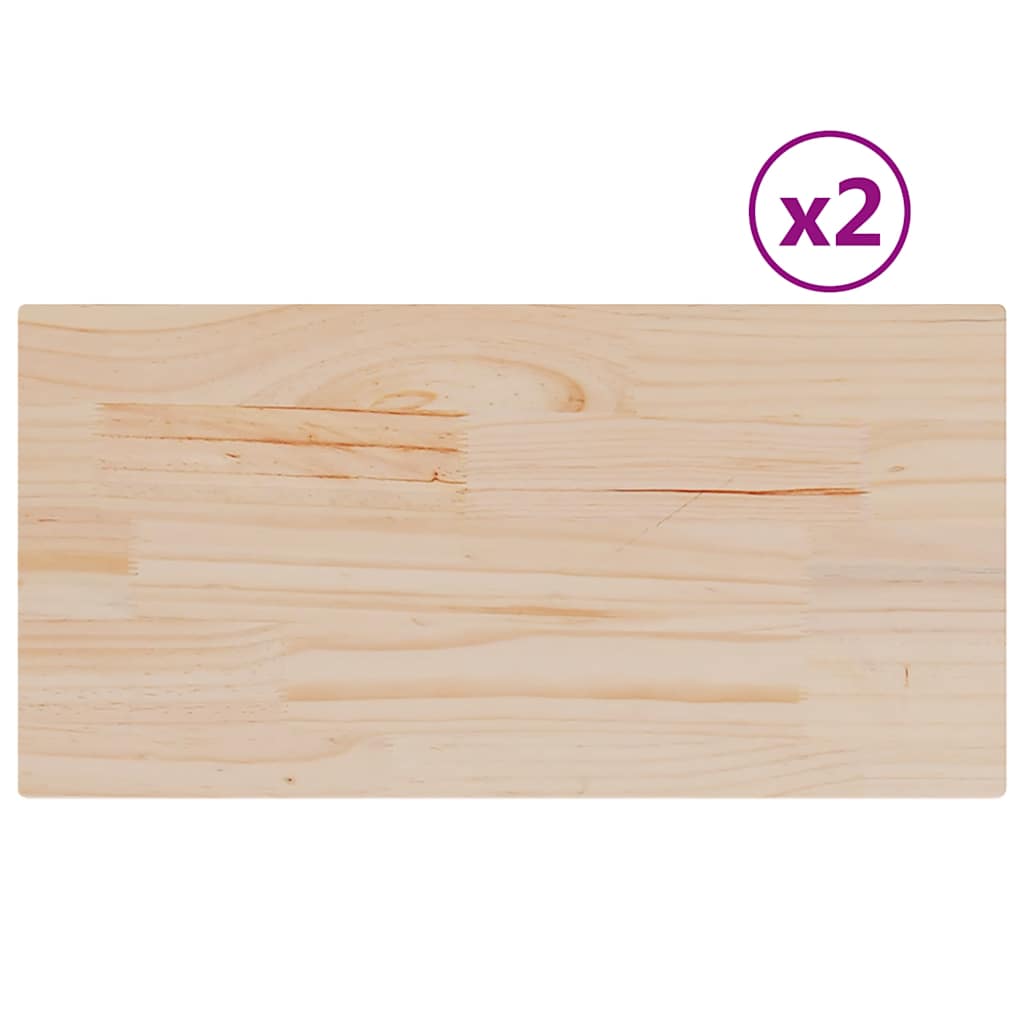 Tischplatten 2 Stk. 60x30x1,7 cm Rechteckig Massivholz Kiefer