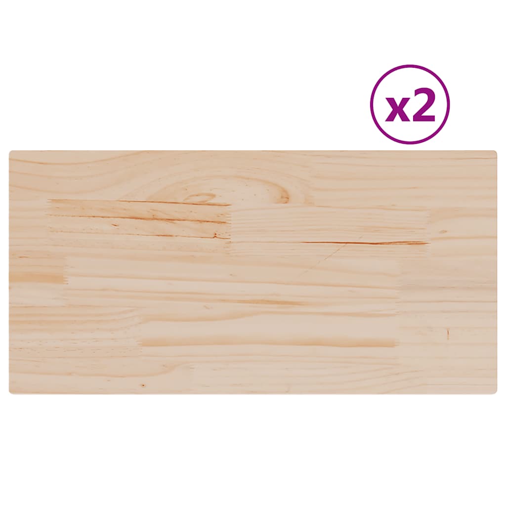 Tischplatten 2 Stk. 90x45x2,5 cm Rechteckig Massivholz Kiefer