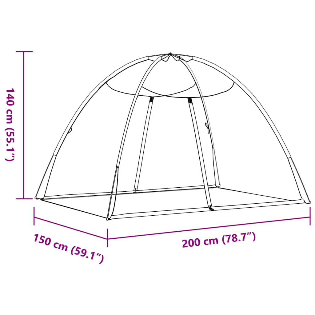 Moskito-Netzzelt Mongolisch 220 Schwarz 200x150x140 cm
