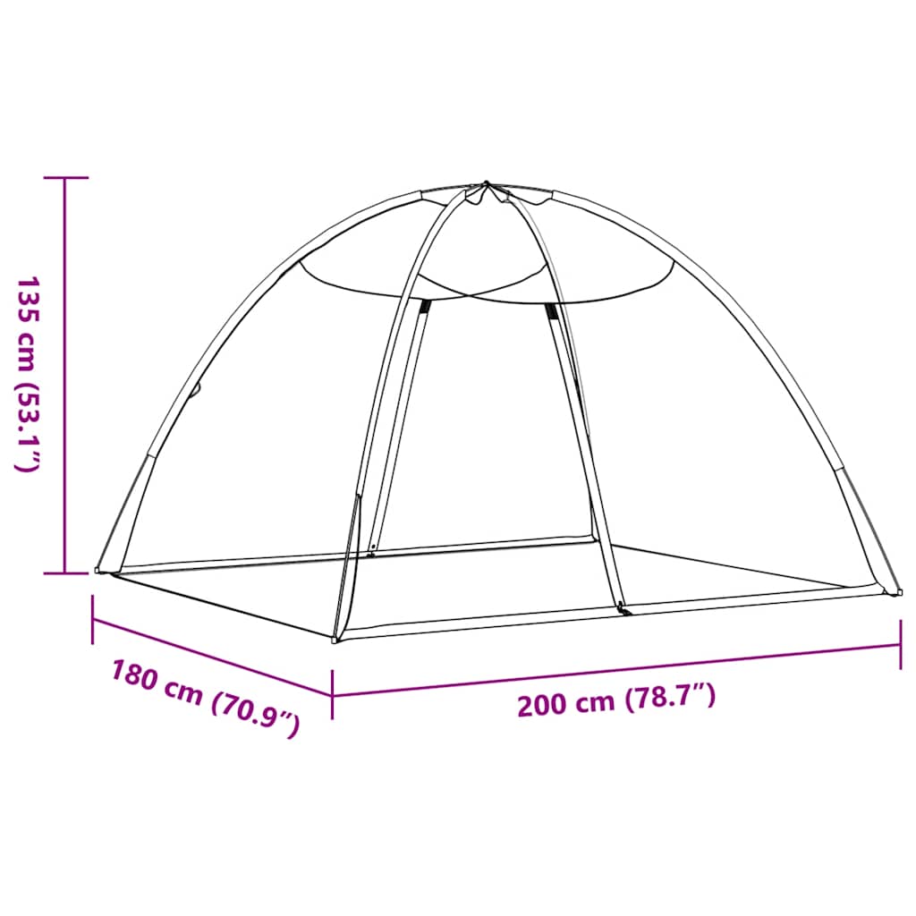 Moskito-Netzzelt Mongolisch 220 Schwarz 200x180x135 cm