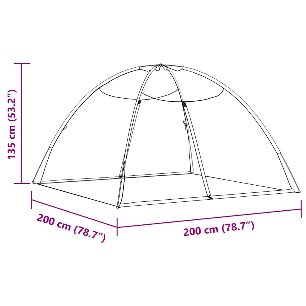 Moskito-Netzzelt Mongolisch 220 Mesh Weiß 200x200x135 cm