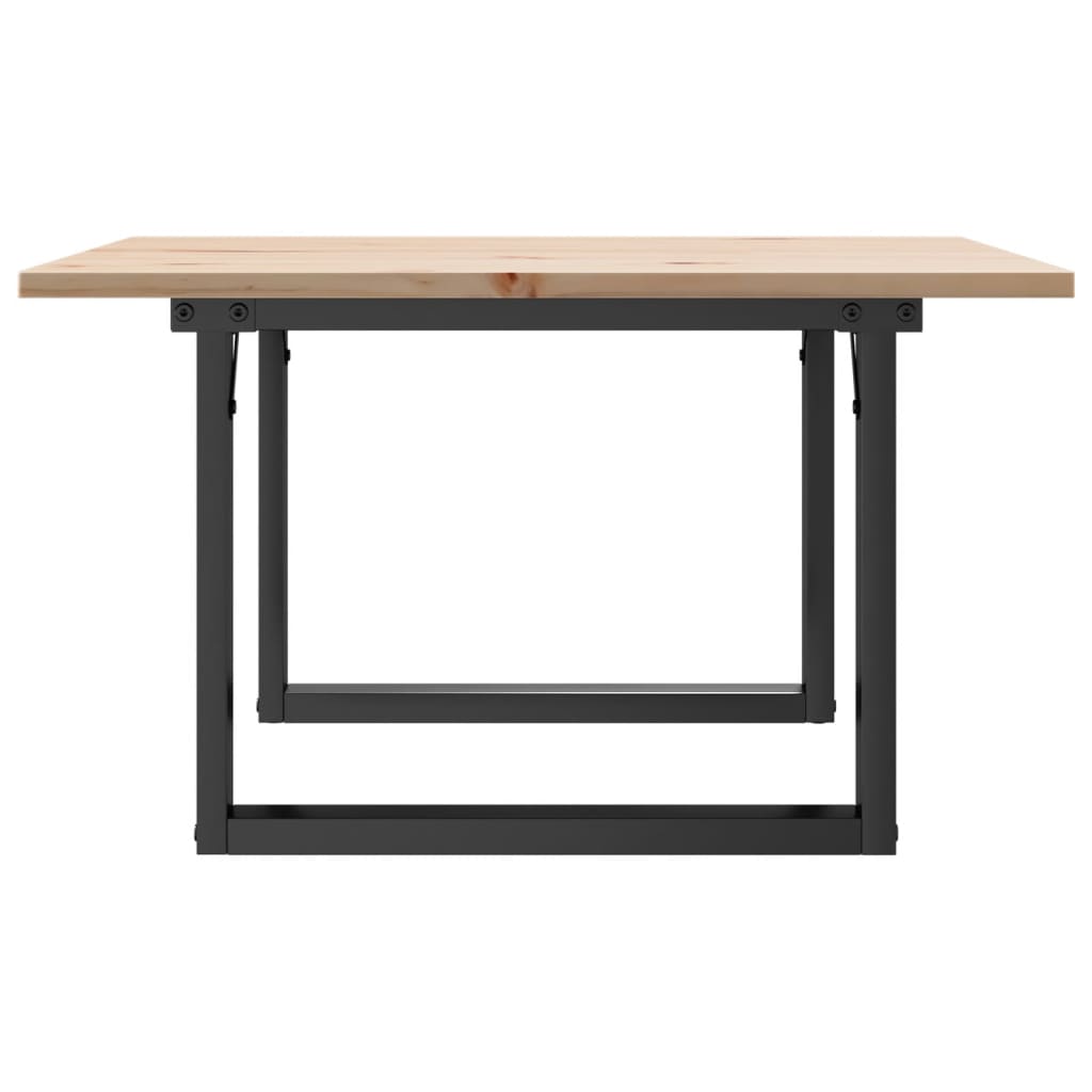 Couchtisch O-Gestell 60x60x40cm Massivholz Kiefer und Stahl