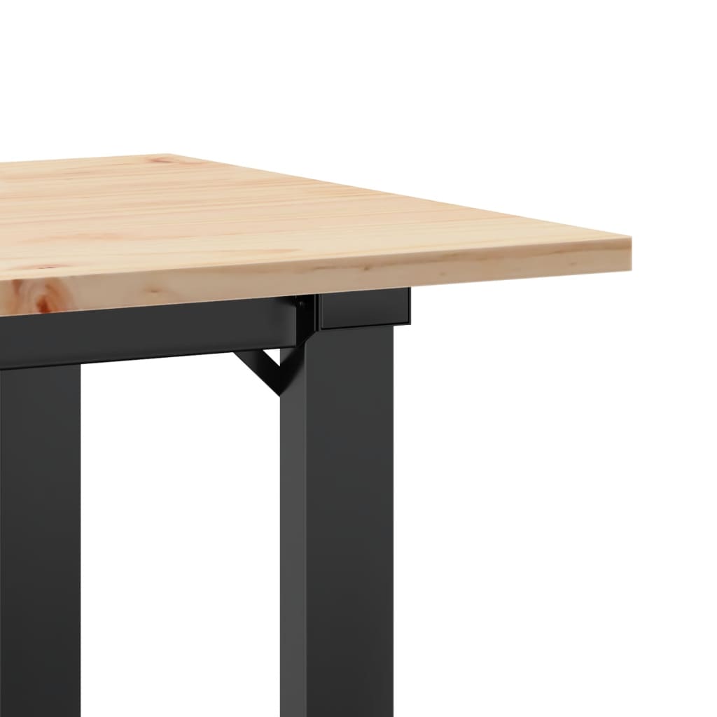 Couchtisch O-Gestell 100x50x45 cm Massivholz Kiefer & Stahl