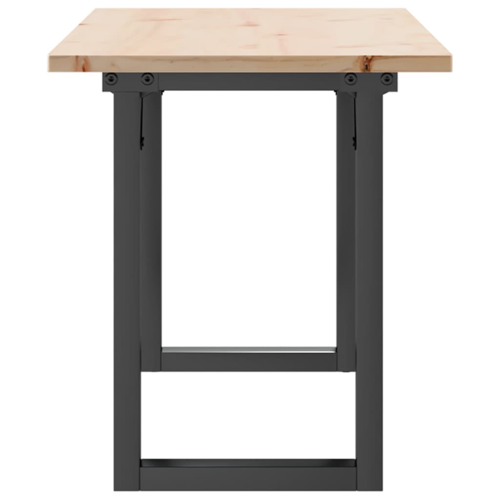 Couchtisch O-Gestell 110x40x45 cm Massivholz Kiefer & Stahl