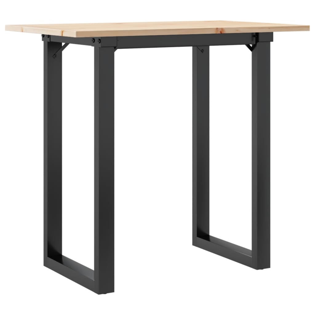 Esstisch O-Gestell 80x50x75 cm Massivholz Kiefer und Stahl