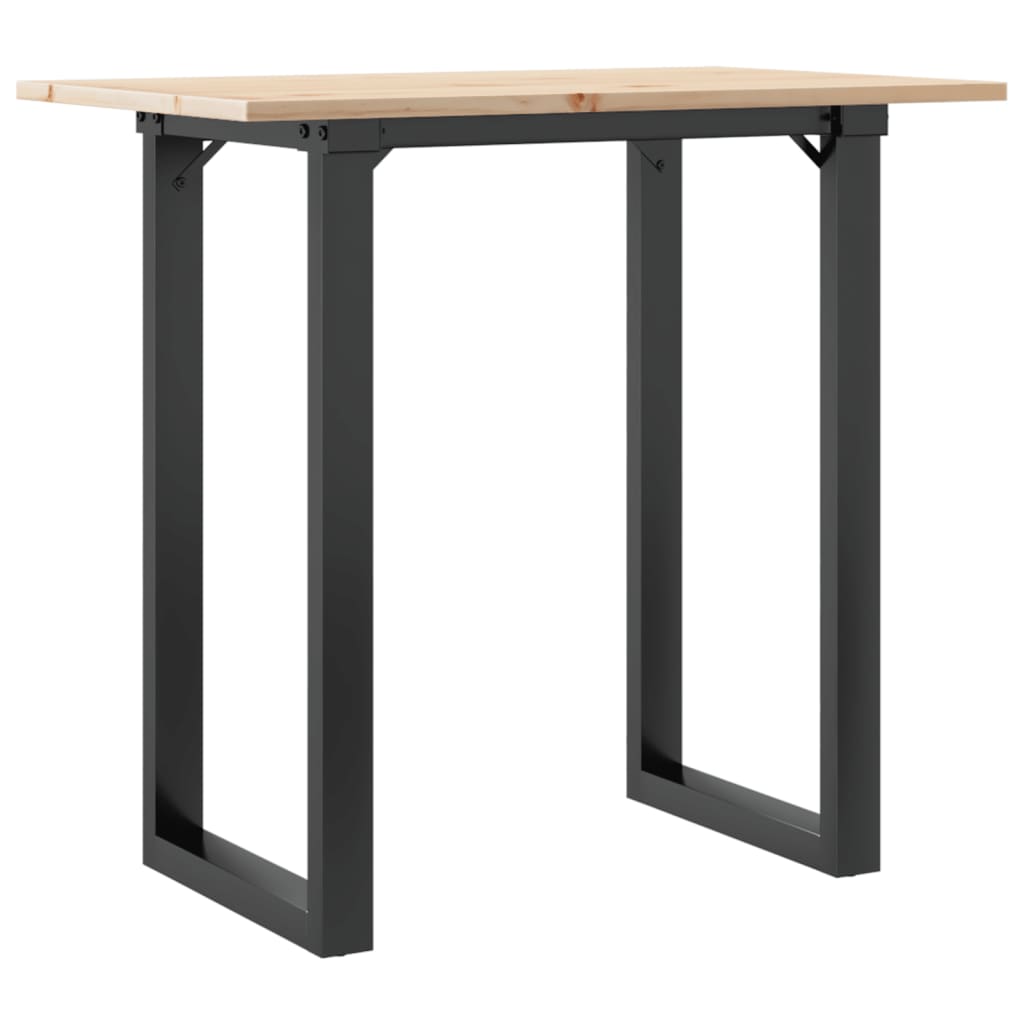 Esstisch O-Gestell 80x50x75 cm Massivholz Kiefer und Stahl