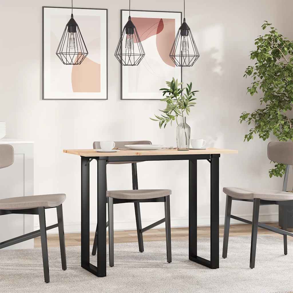 Esstisch O-Gestell 100x50x75 cm Massivholz Kiefer und Stahl