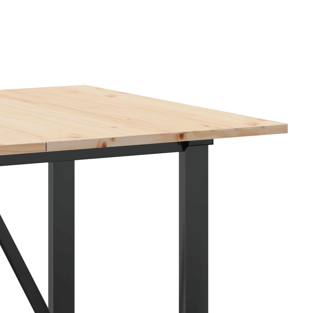 Esstisch O-Gestell 140x80x75 cm Massivholz Kiefer und Stahl