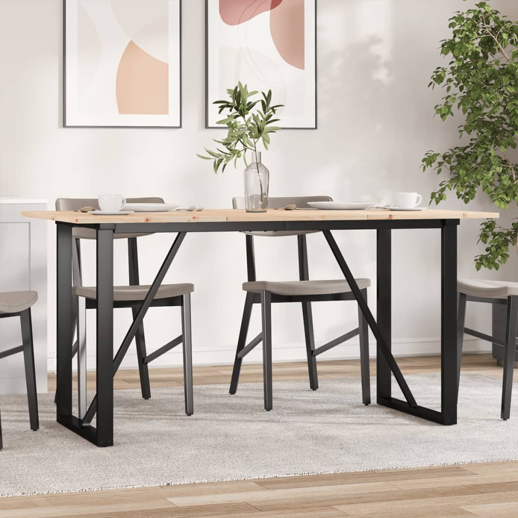 Esstisch O-Gestell 160x80x75 cm Massivholz Kiefer und Stahl