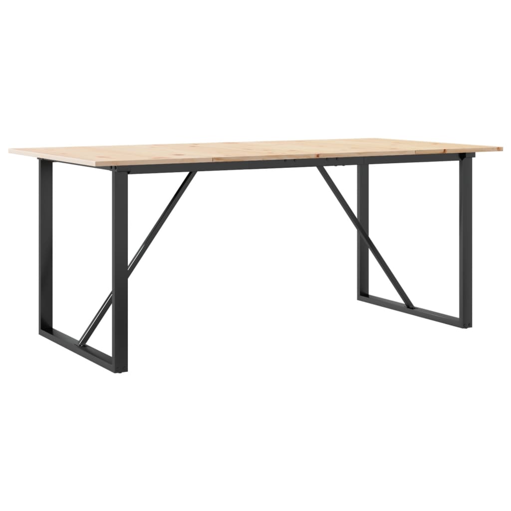 Esstisch O-Gestell 180x90x75 cm Massivholz Kiefer und Stahl