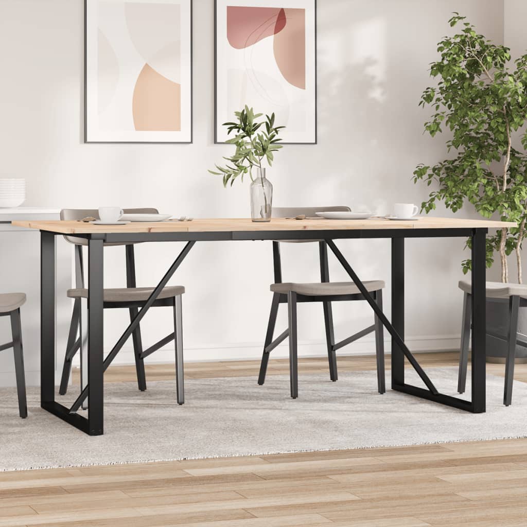 Esstisch O-Gestell 180x90x75 cm Massivholz Kiefer und Stahl