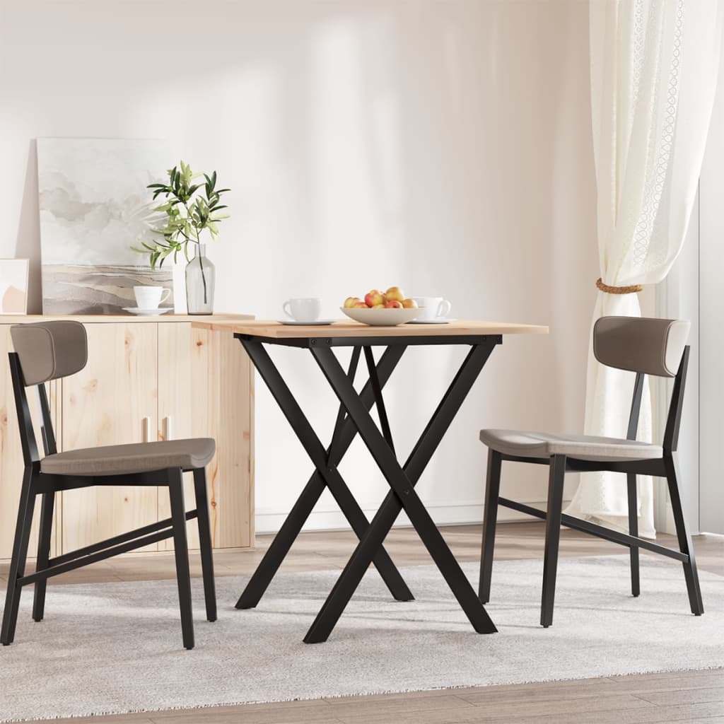 Esstisch X-Gestell 60x60x75 cm Massivholz Kiefer und Stahl