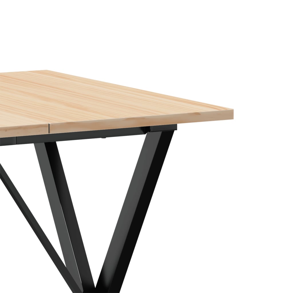 Esstisch X-Gestell 60x60x75 cm Massivholz Kiefer und Stahl