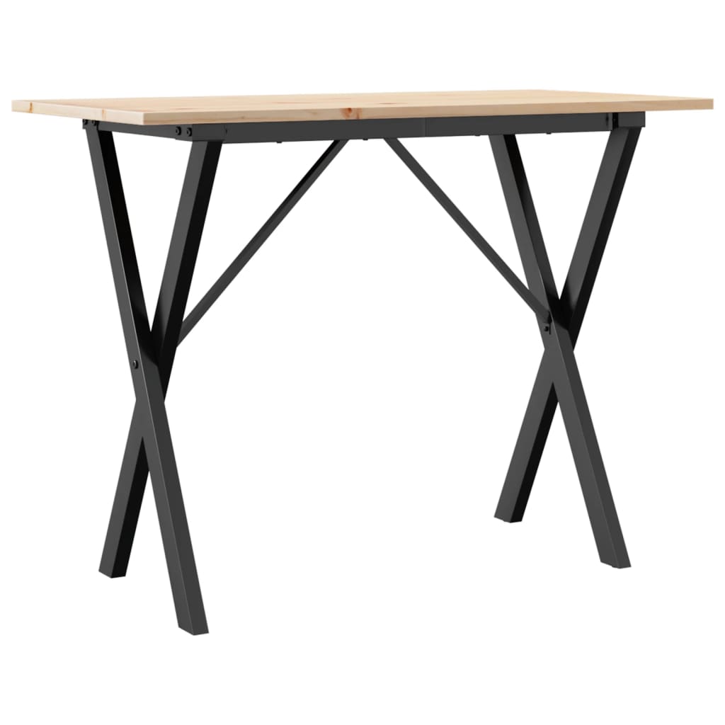 Esstisch X-Gestell 100x50x75 cm Massivholz Kiefer und Stahl