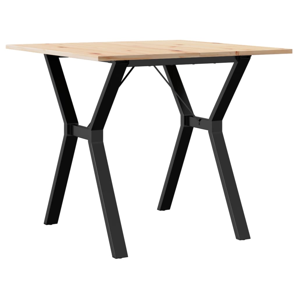 Esstisch Y-Gestell 80x80x75 cm Massivholz Kiefer und Stahl
