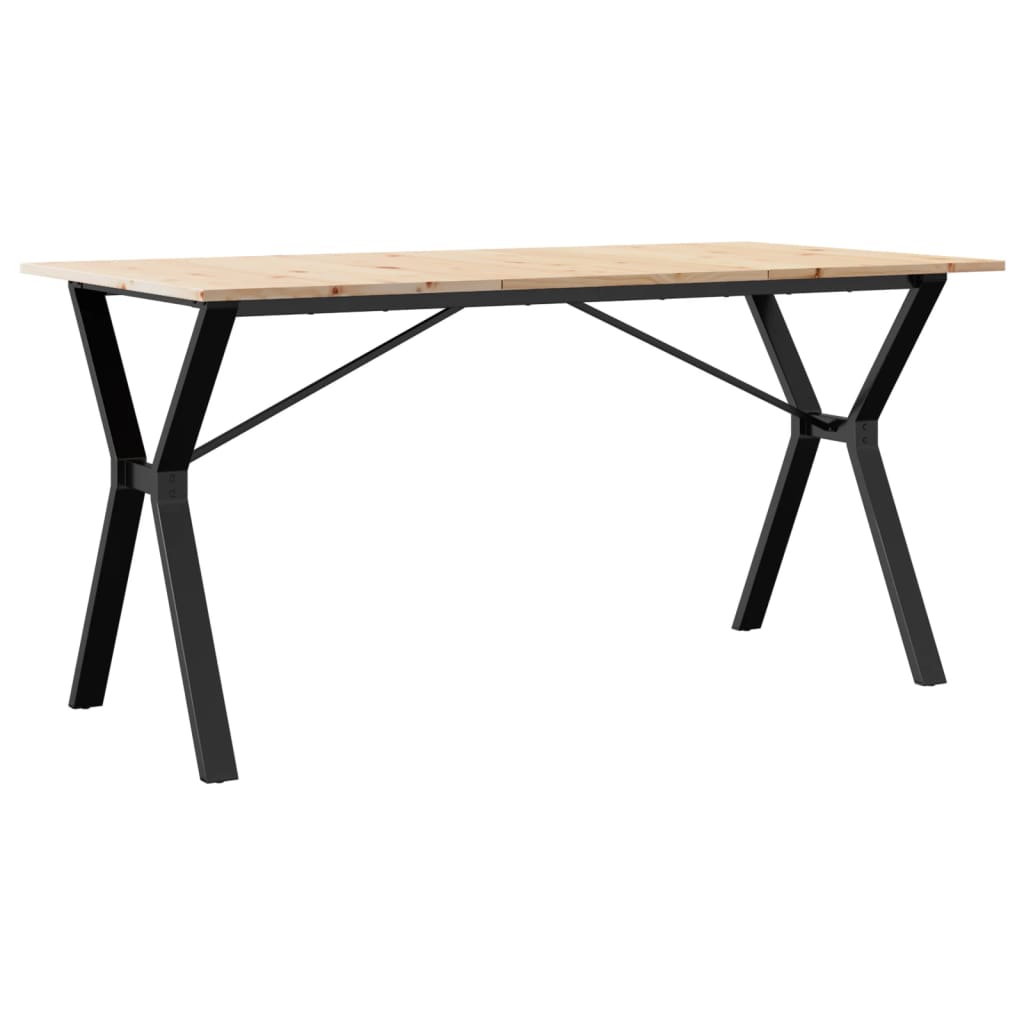 Esstisch Y-Gestell 160x80x75 cm Massivholz Kiefer und Stahl