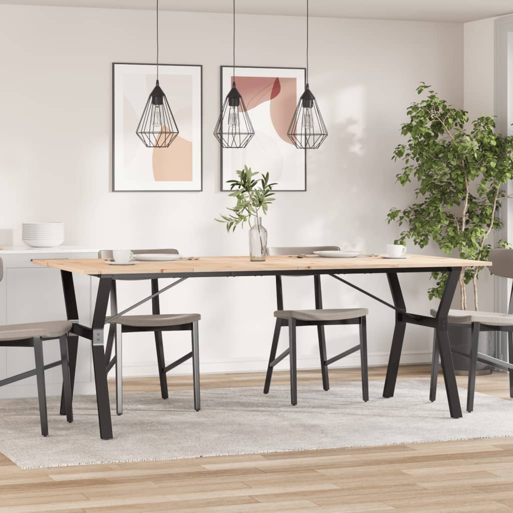 Esstisch Y-Gestell 200x100x75cm Massivholz Kiefer und Stahl