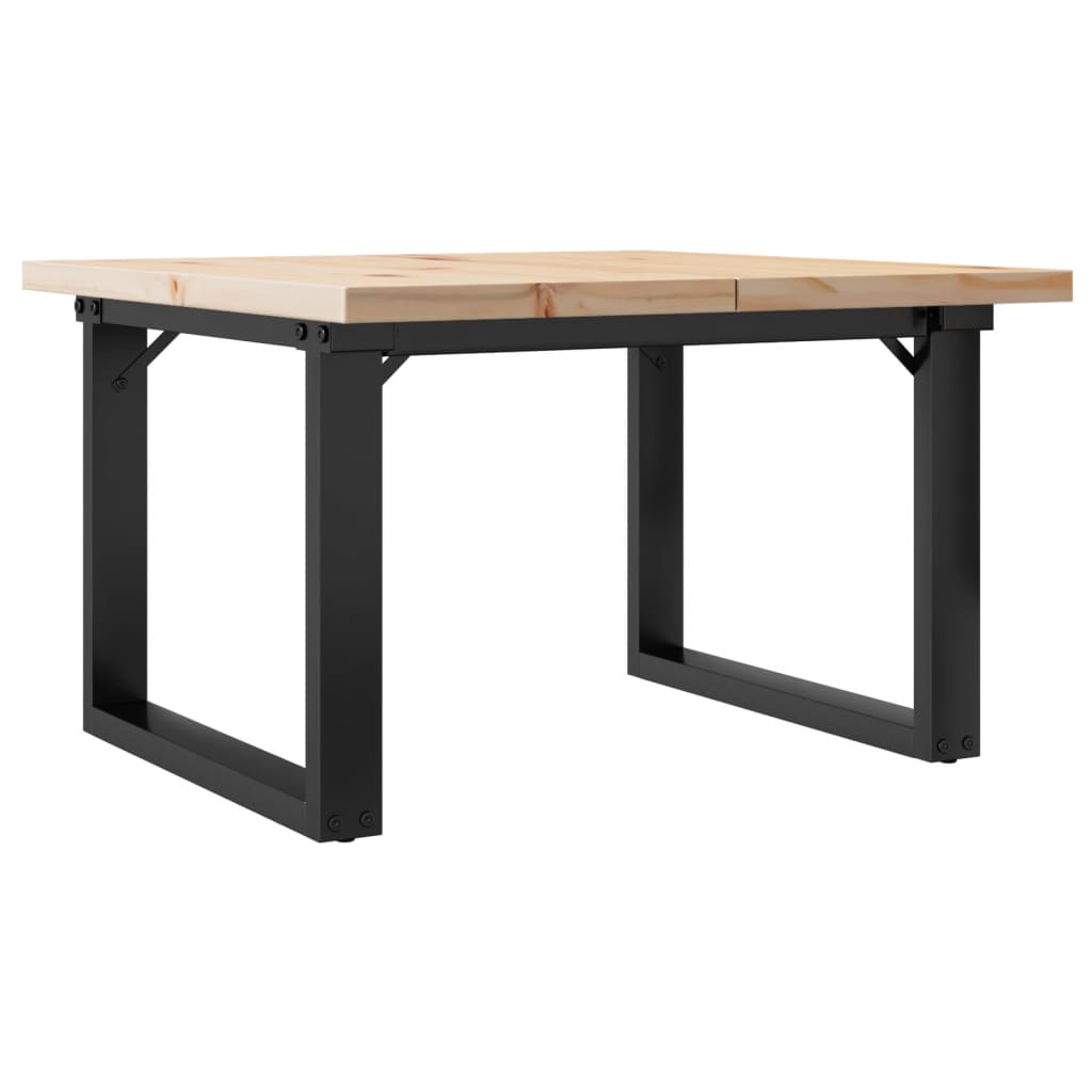 Couchtisch O-Gestell 60x60x40,5cm Massivholz Kiefer & Stahl