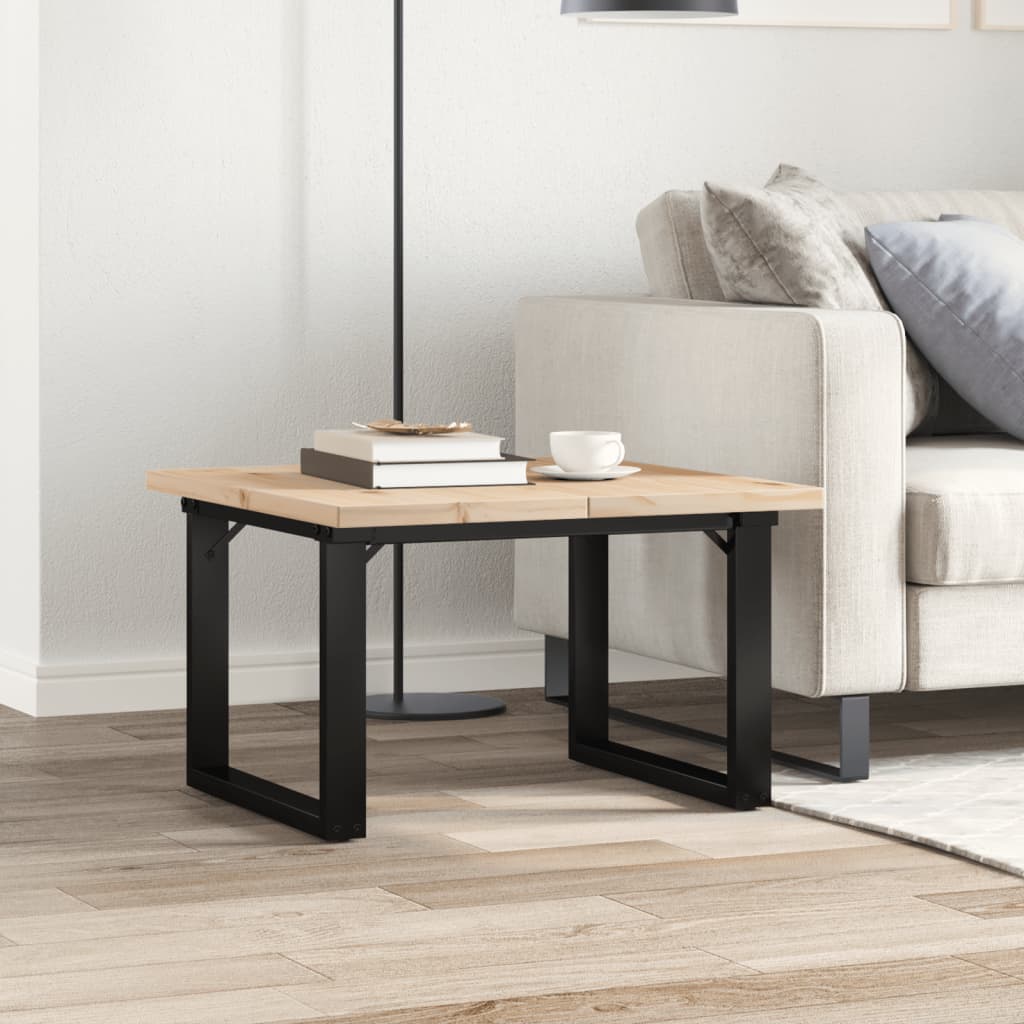 Couchtisch O-Gestell 60x60x40,5cm Massivholz Kiefer & Stahl
