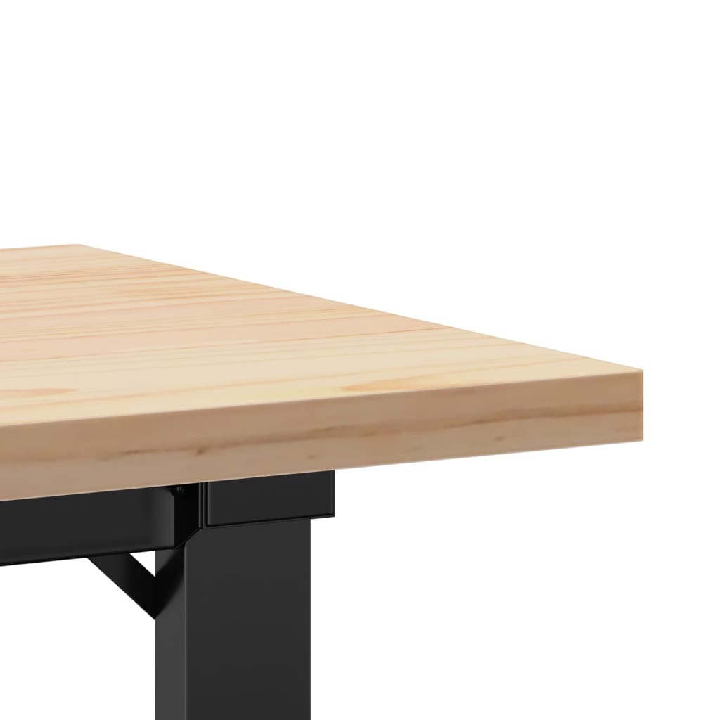 Couchtisch O-Gestell 100x50x45,5 cm Massivholz Kiefer Stahl