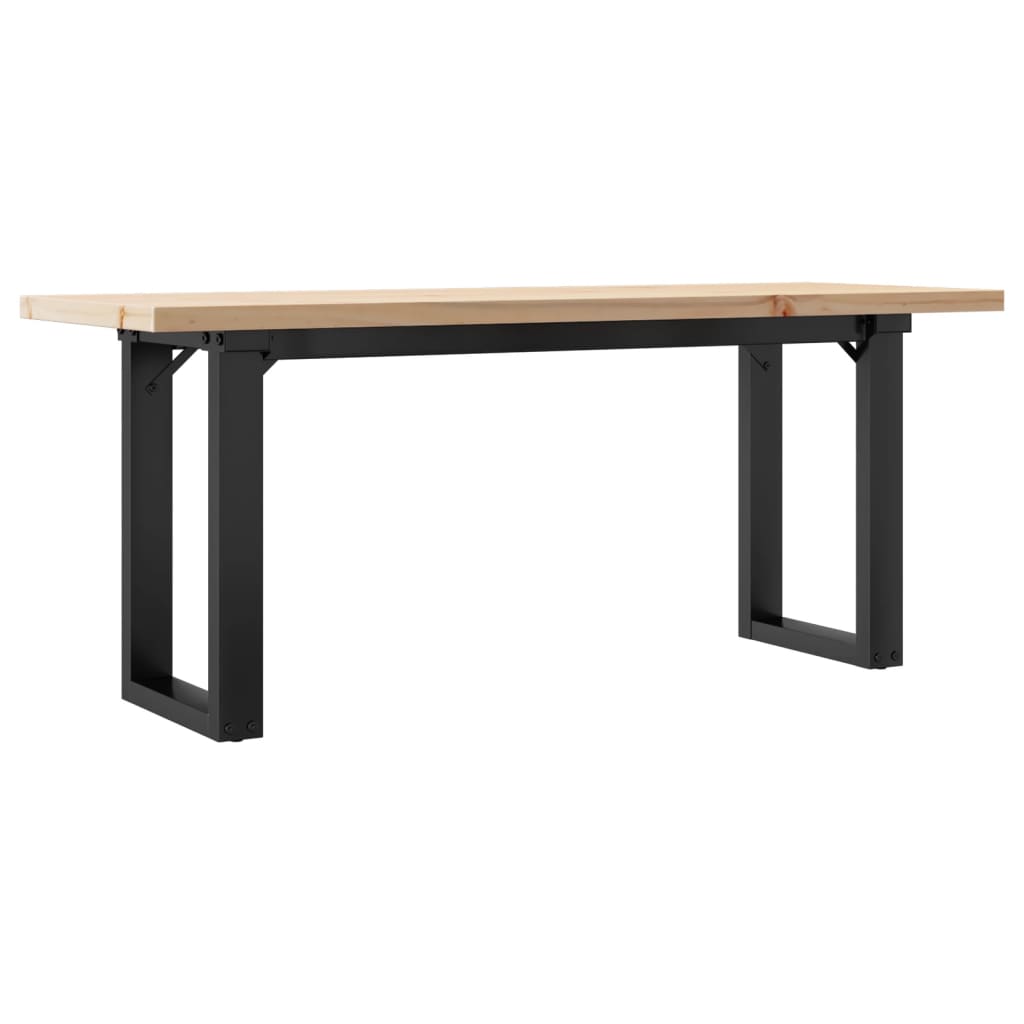 Couchtisch O-Gestell 110x40x45,5 cm Massivholz Kiefer Stahl