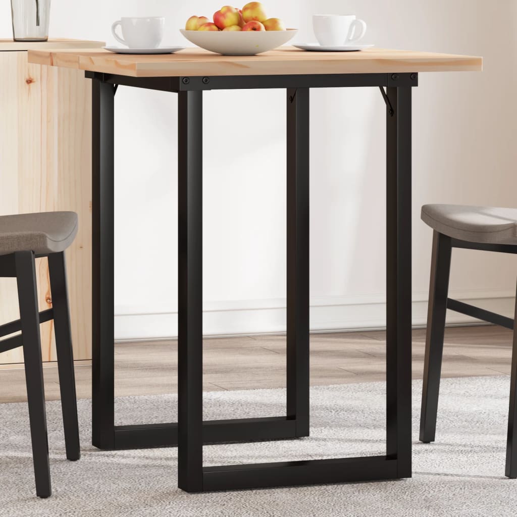 Esstisch O-Gestell 70x70x75,5 cm Massivholz Kiefer & Stahl