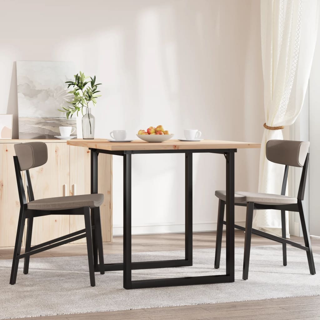 Esstisch O-Gestell 80x80x75,5 cm Massivholz Kiefer & Stahl