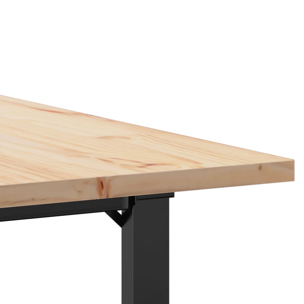 Esstisch O-Gestell 80x80x75,5 cm Massivholz Kiefer & Stahl