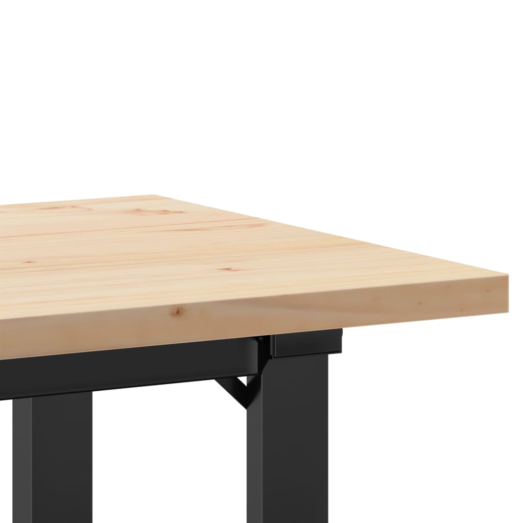 Esstisch O-Gestell 100x50x75,5 cm Massivholz Kiefer & Stahl