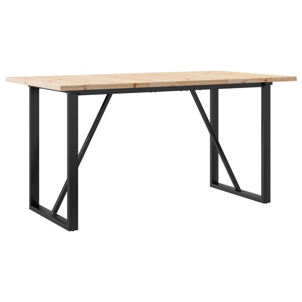 Esstisch O-Gestell 140x80x75,5 cm Massivholz Kiefer & Stahl