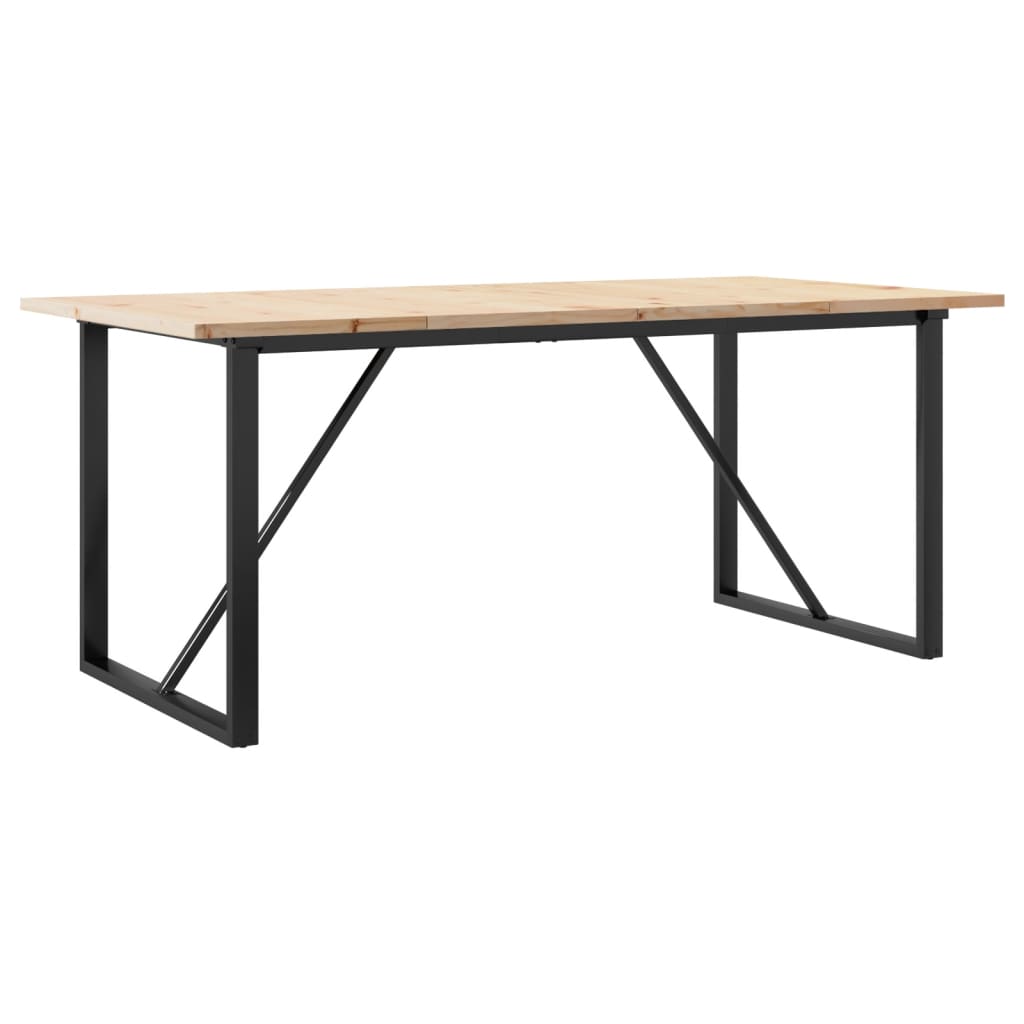 Esstisch O-Gestell 180x90x75,5 cm Massivholz Kiefer & Stahl